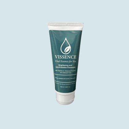 Vissence Brightening & Anti-Pollution Facewash with Vitamin C, Charcoal & Salicylic Acid