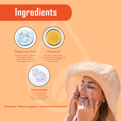 Vissence Daily Defence Sunscreen SPF 50 PA++++ | Aqua Gel with Hyaluronic Acid