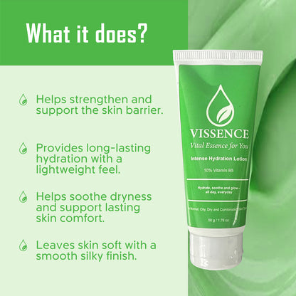 Vissence Intense Hydration Lotion with 10% Vitamin B5 & Hyaluronic Acid for Deep Barrier Support