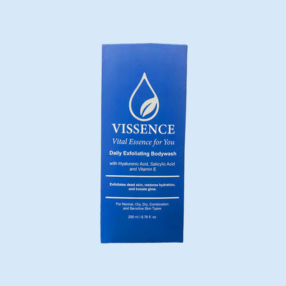 Vissence Daily Exfoliating Bodywash packaging carton front view