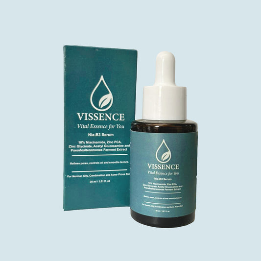 Vissence Nia-B3 Serum with 10% Niacinamide for oil control pore refining and acne-prone skin support